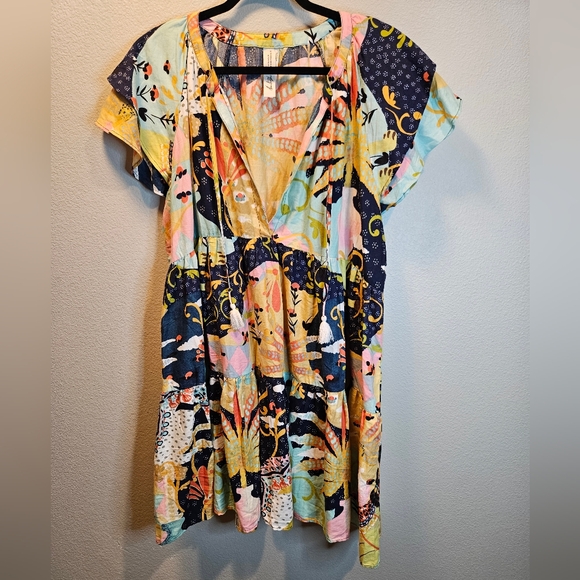 Alesandro Florio Exclusively For ANTHROPOLOGIE Ruffle Sleeve Mini Dress Size 1X - Picture 4 of 9